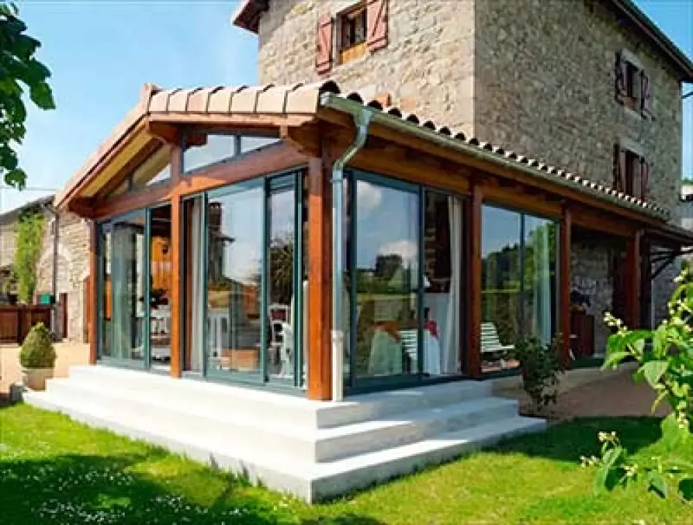 Veranda maison bois